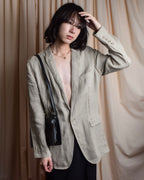 "Dolce & Gabbana" Raw edge frayed linen tailored jacket