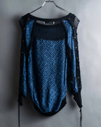 "TOGA ARCHIVES" String design mesh switching melange knit