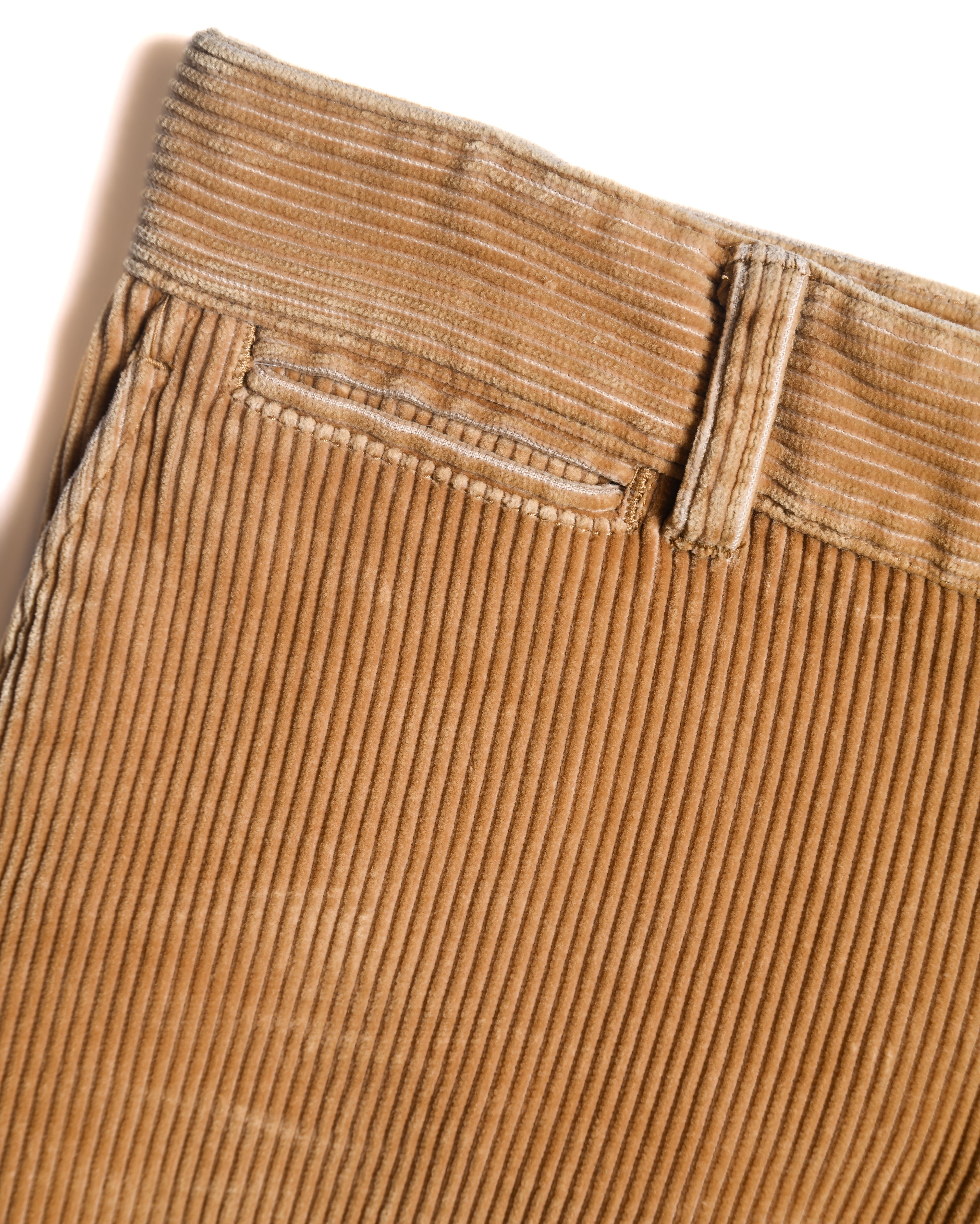 RALPH LAUREN/ Corduroy Cuffed Wide Trousers Brown