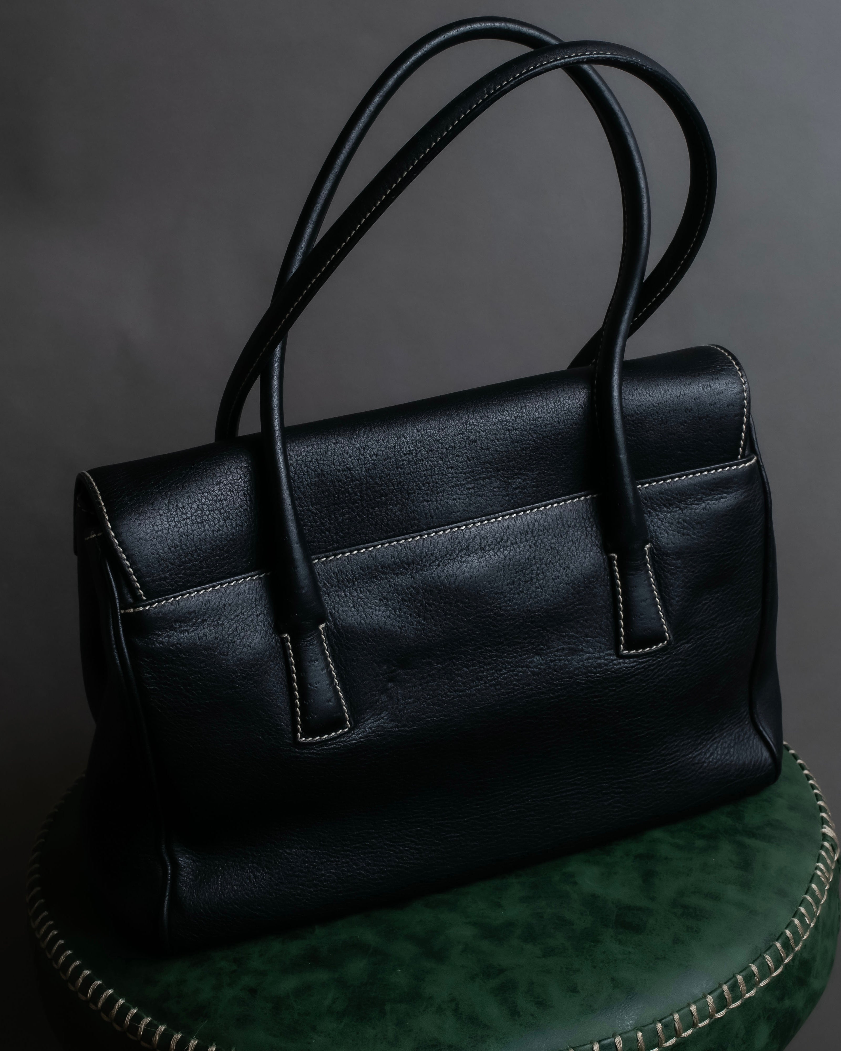 "Salvatore Ferragamo" Gancini motif design leather one-handle bag