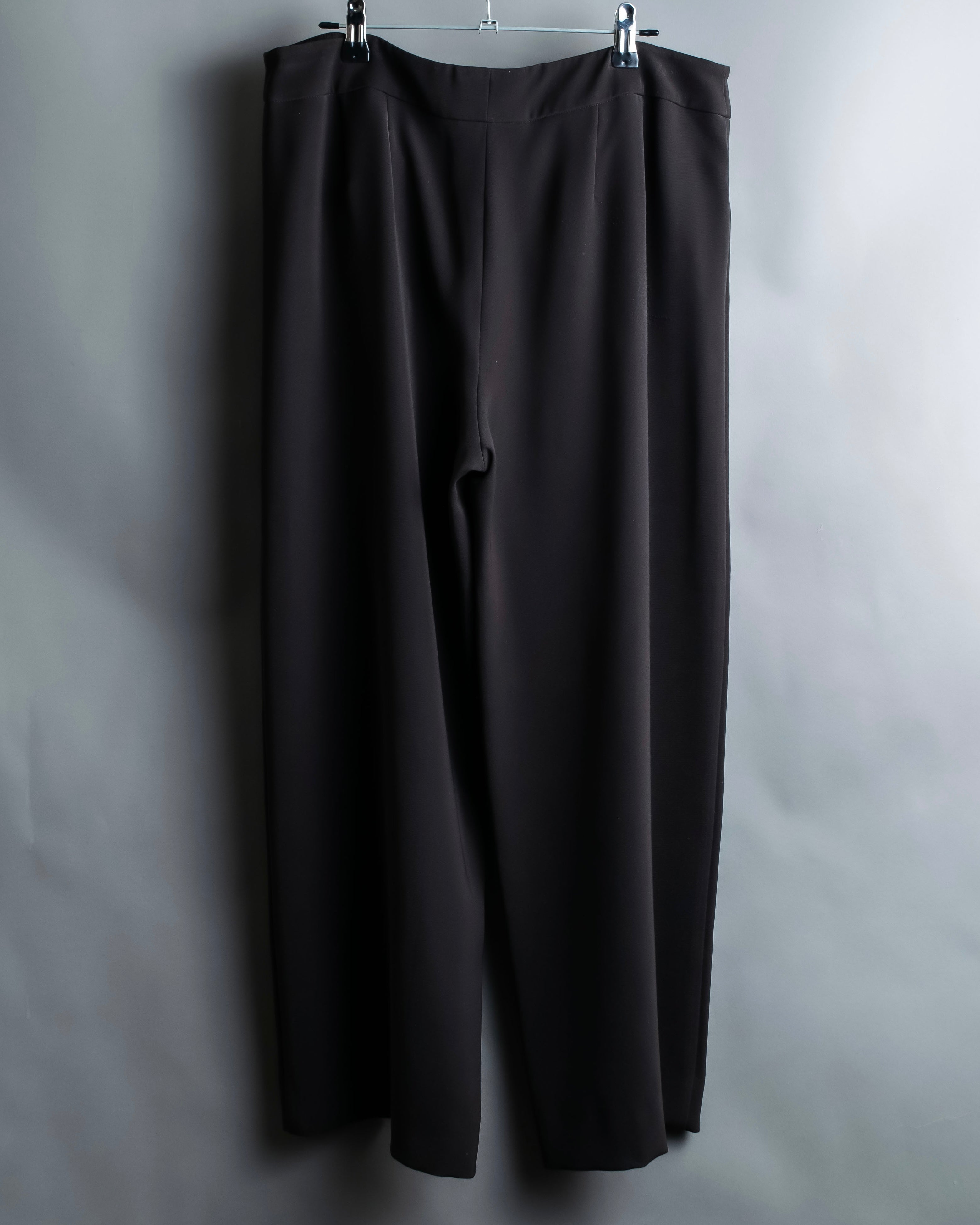 "GIORGIO ARMANI" Soft texture  brown wide slacks