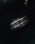 "Salvatore Ferragamo" Structured top-handle leather satchel bag