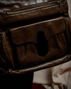 "BALENCIAGA" Gold turn lock design leather combination bag