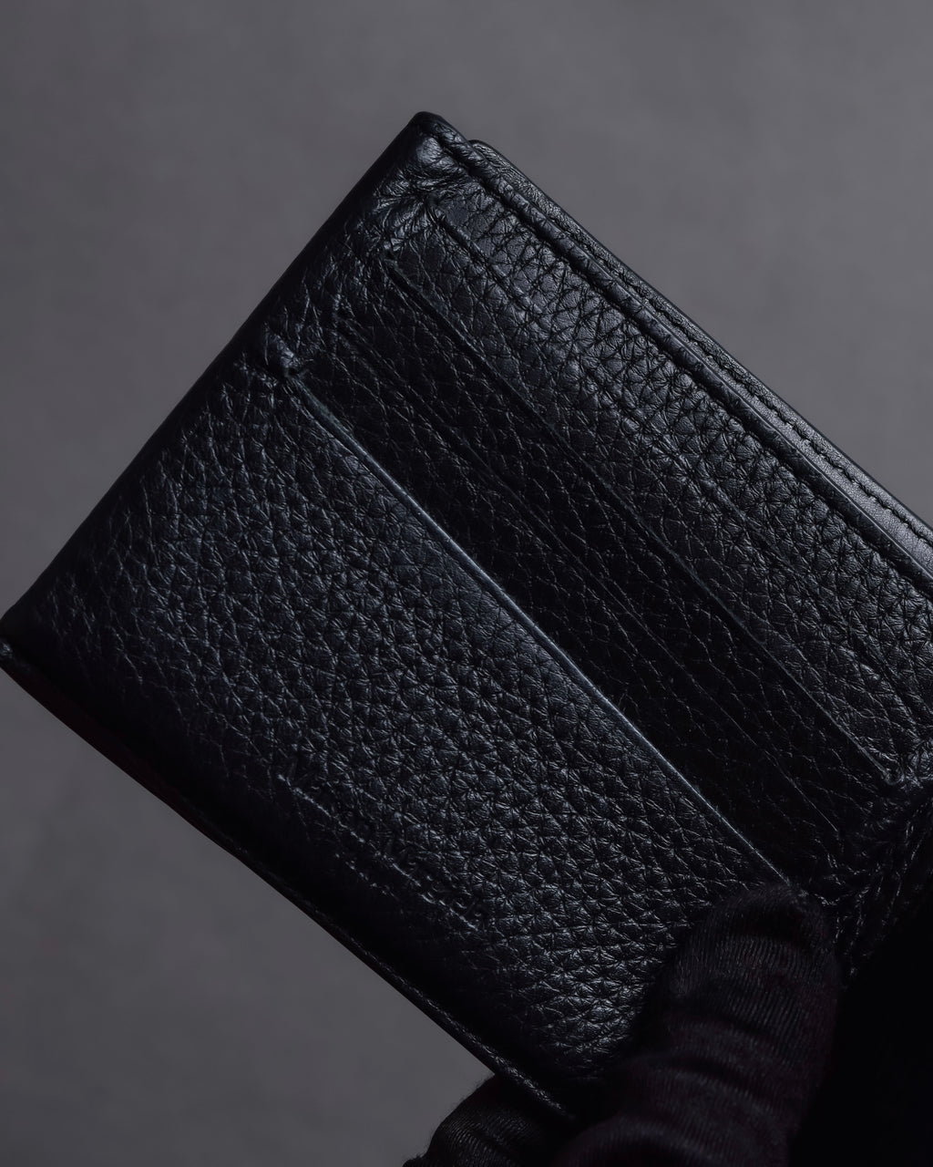 "MAISON MARGIELA" Grain texture leather snap wallet