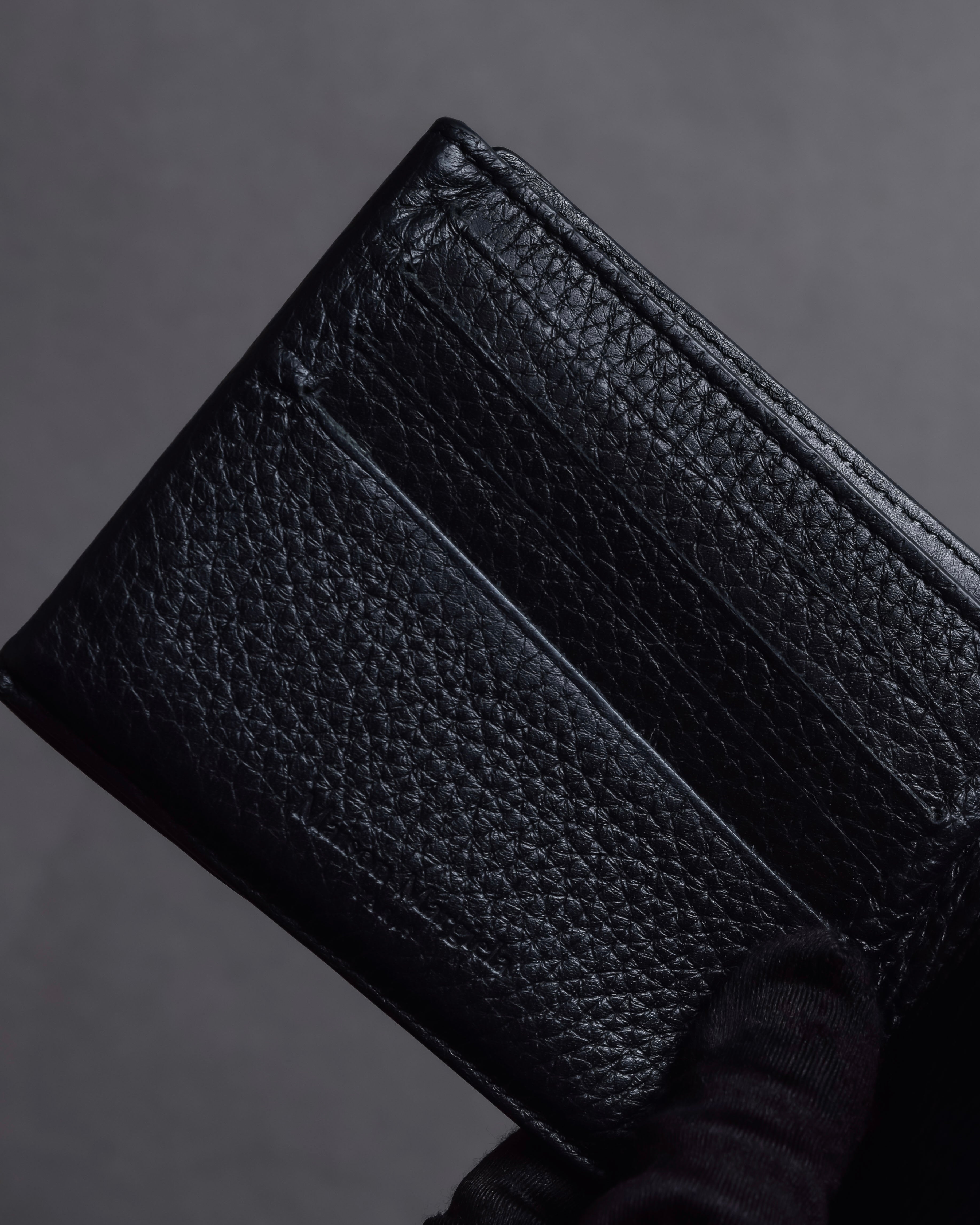 "MAISON MARGIELA" Grain texture leather snap wallet