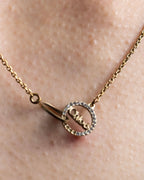 “Chloé” jewelry attached double ring necklace
