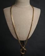 “Yves Saint Laurent” 1980’s-90’s Sculptural circle long necklace