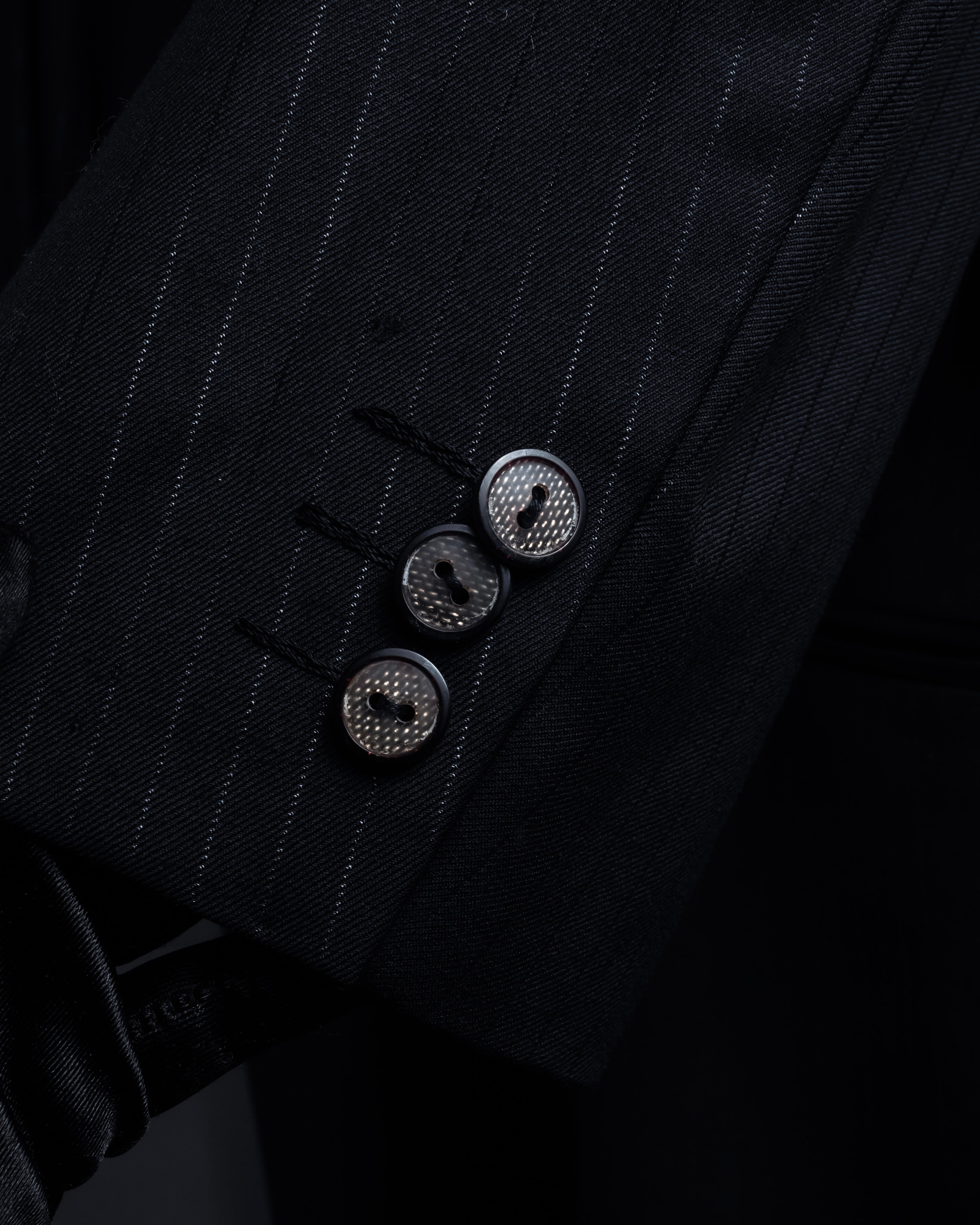 "BALENCIAGA" Chalk stripe pattern long silhouette set up