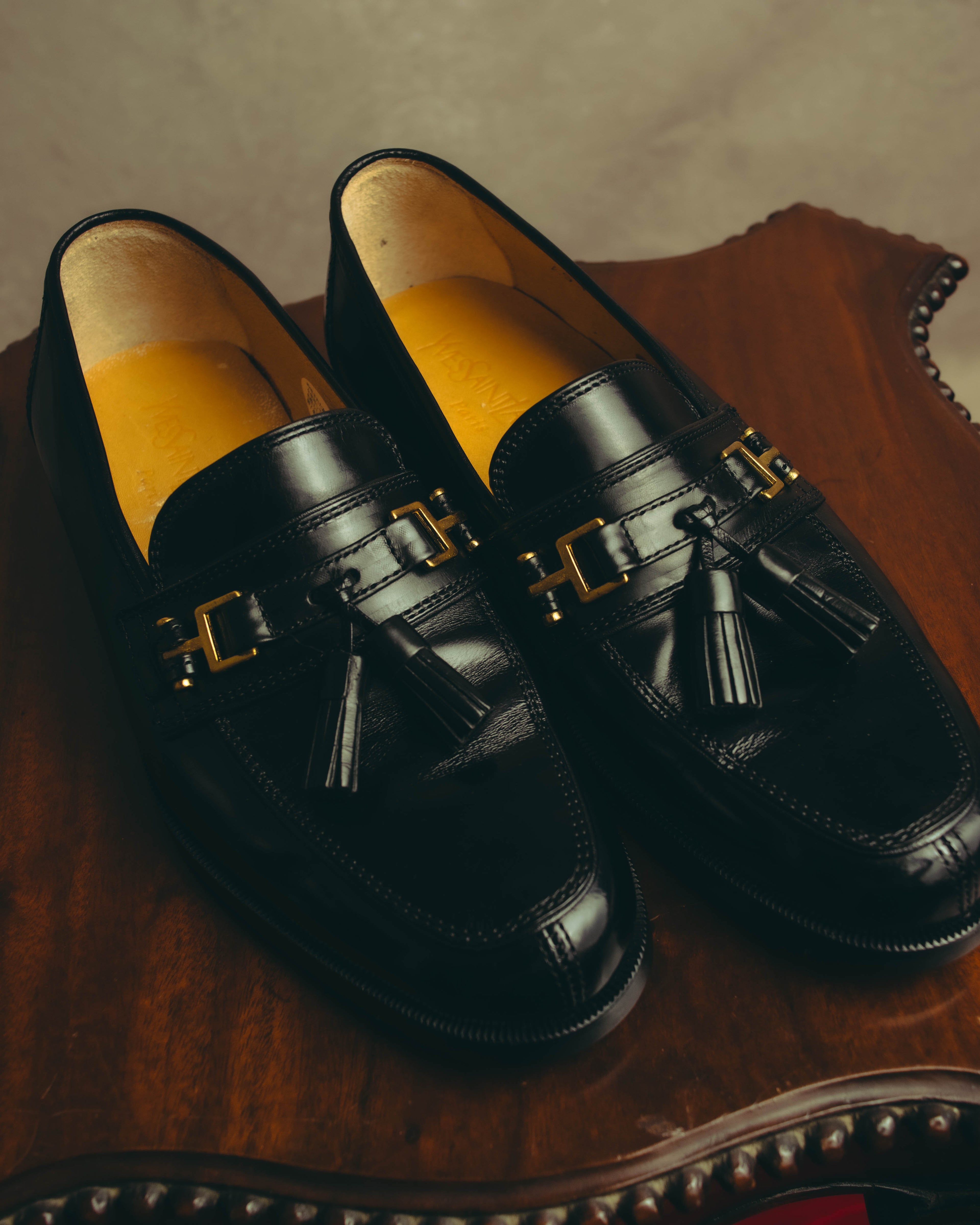 "Yves Saint Laurent" 90's-00's Tassel bit leather loafers