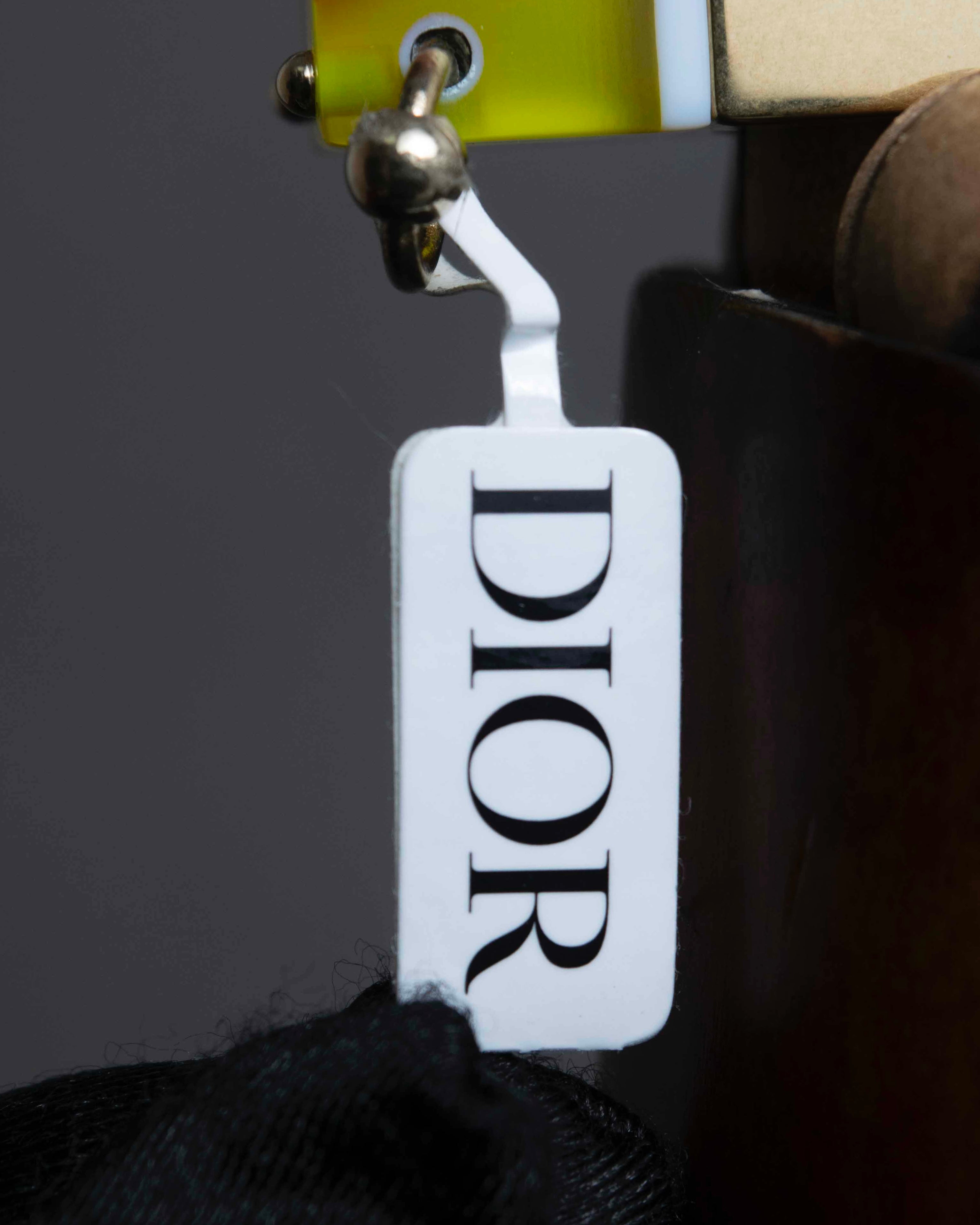 "Dior" Resin abstract pattern top gold ring