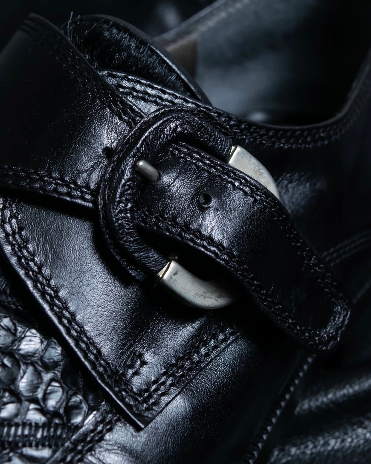 Vintage Harako Crocodile Leather Combination Leather Shoes