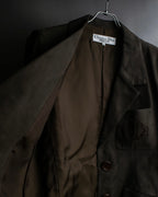"Christian Dior PRETA-PORTER" CD logo embroidered suede tailored jacket