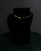 "Christian Dior" Branched leaf motif gold necklace