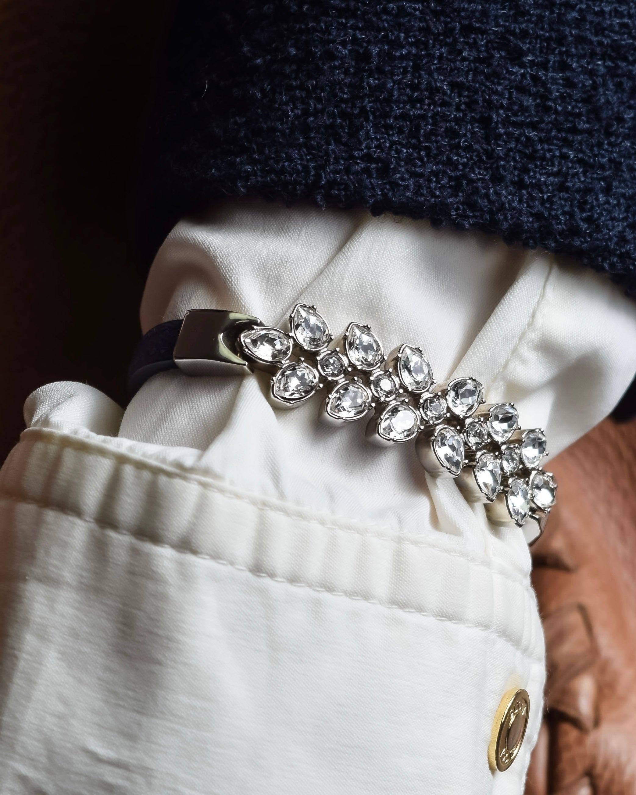 "PRADA" Petal motif crystal bracelet