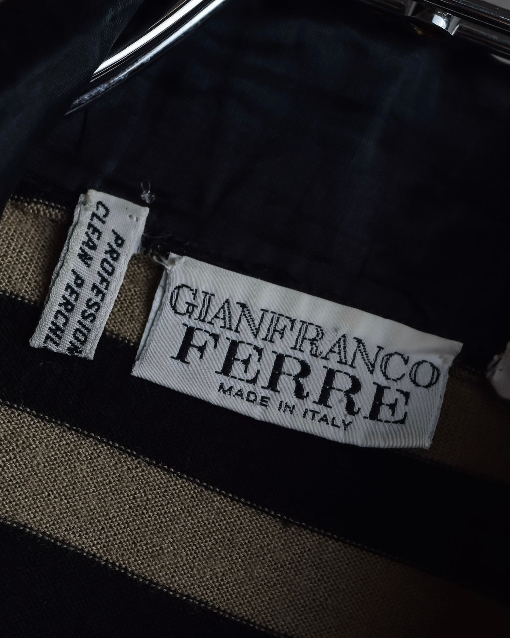 "GIANFRANCO FERRE" Striped contrast collar knit polo