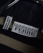 "GIANFRANCO FERRE" Striped contrast collar knit polo