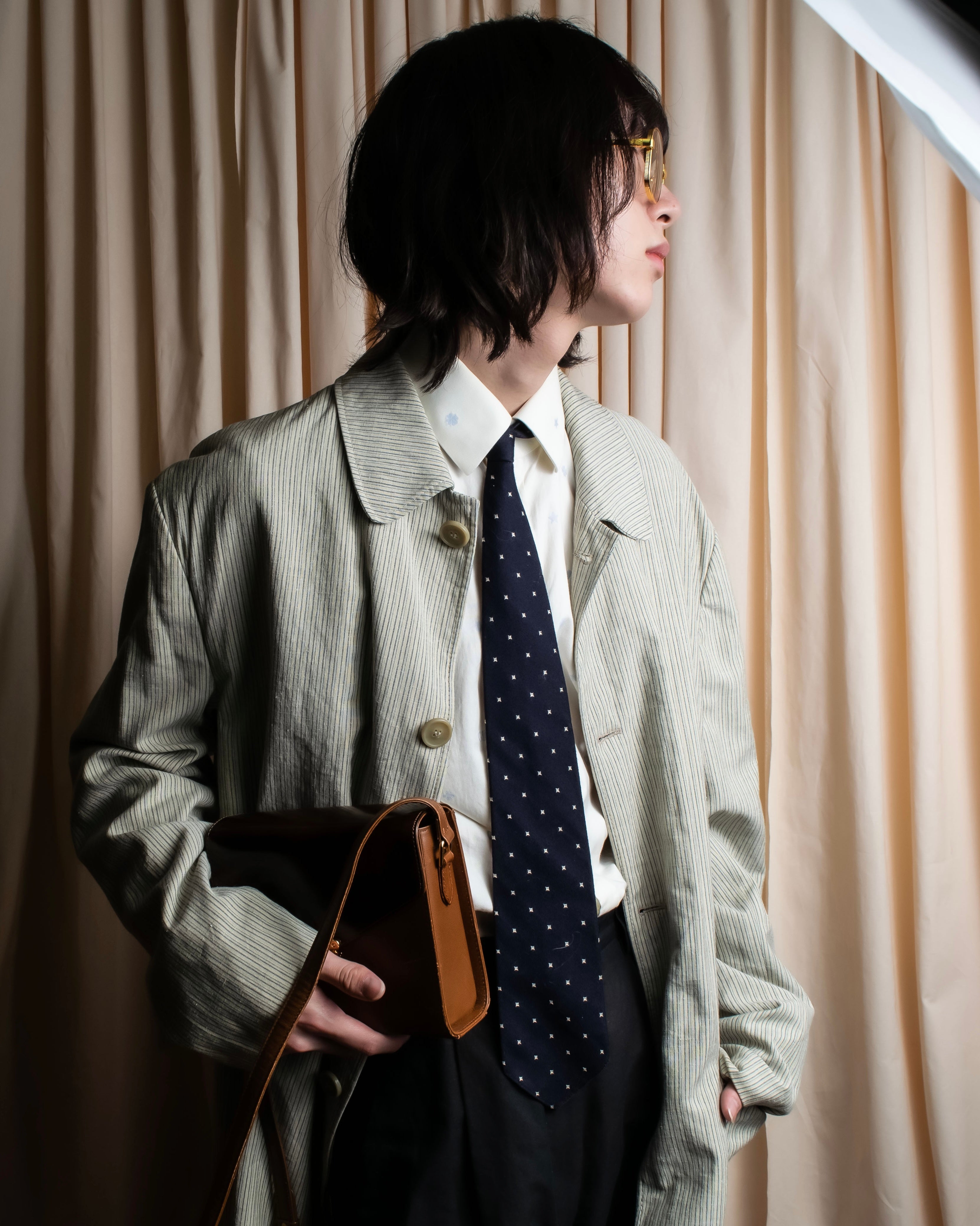 "COMME des GARCONS
 HOMME" Square diamond pattern sample necktie