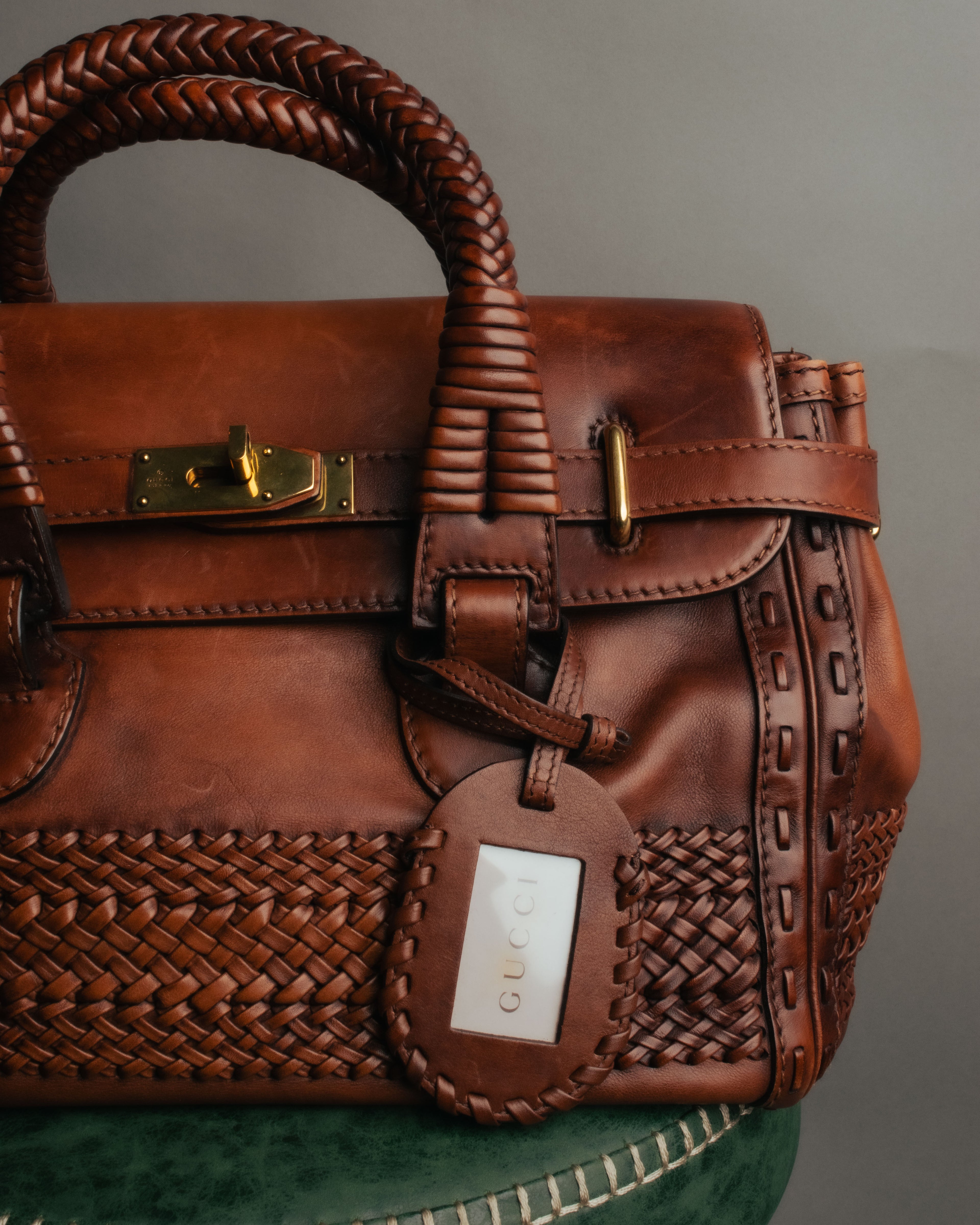 -SPECIAL- “GUCCI” 2016-2021 Archive inspired braided leather top handle bag