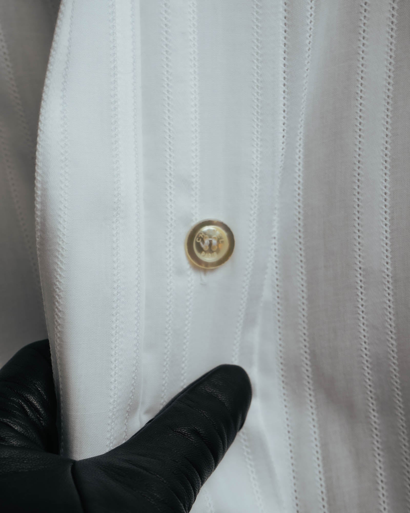 -SPECIAL- “CHANEL” 08 Cruise Collection Sheer cotton stand collar shirt