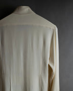 "HERMES" 90's Musical score motif front pleated shirt