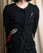 "MOSCHINO" Object sewn design tweed jacket