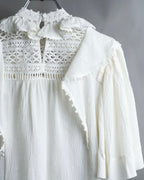 "ISABEL MARANT" Lace knit frill docking sheer blouse