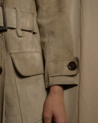 "LOUIS VUITTON" 00's Marc Jacobs period double-breasted suede coat