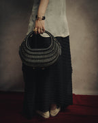-SPECIAL- “Salvatore Ferragamo” 90’s-00’s Woven leather half moon handle bag