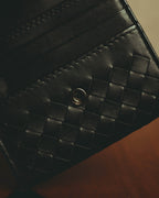 “BOTTEGA VENETA” 2010’s Intrecciato leather compact bi-fold wallet