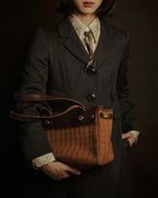 –SPECIAL– "HERMES" Late 90’s-early 00’s modular canvas and leather cabas tote bag