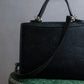 "BURBERRYS" Logo engraved grained leather 2way hand bag