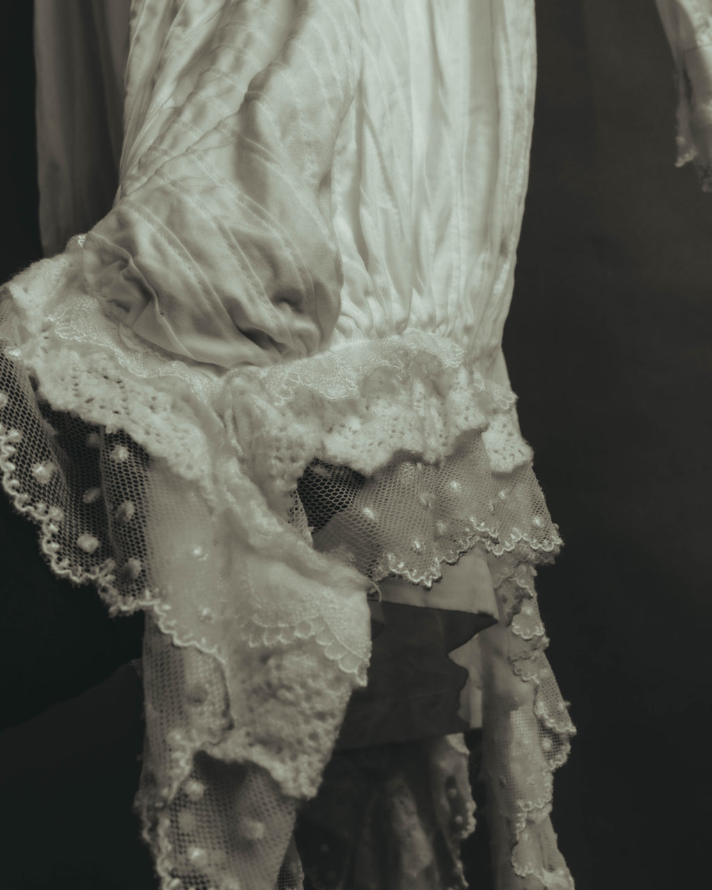-SPECIAL- “JUNYA WATANABE COMME des GARÇONS MAN PINK”2005AW Victorian lace pleated asymmetric long shirt
