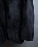 "Dolce & Gabbana" Collar switching design pinstripe pattern tailored jacket