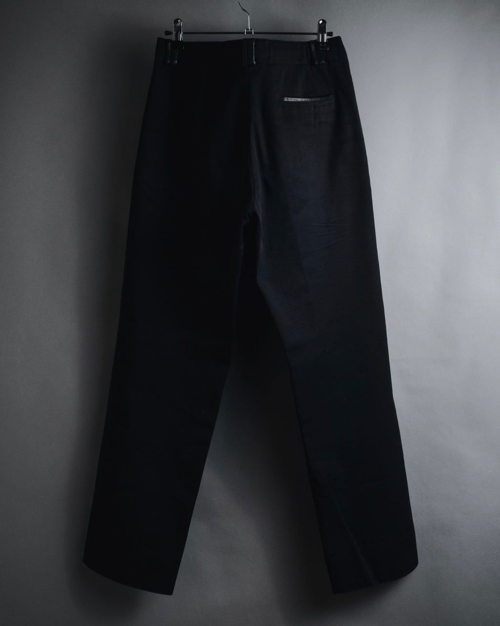 "HERMES" 00’s high density cotton twill lamb leather accents pants