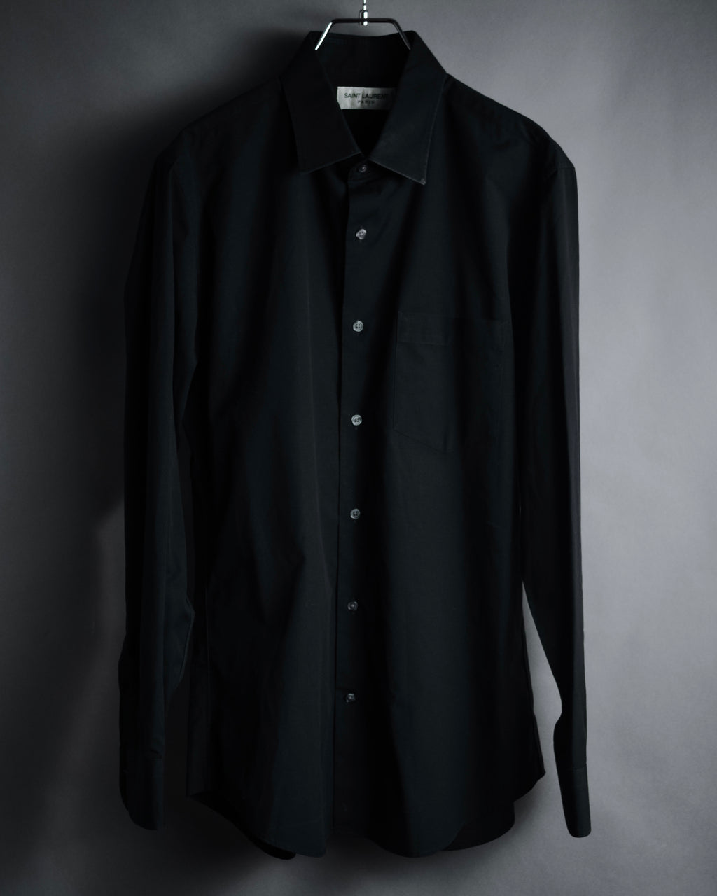 "SAINT LAURENT" 2017 season minimalist black dress shirt