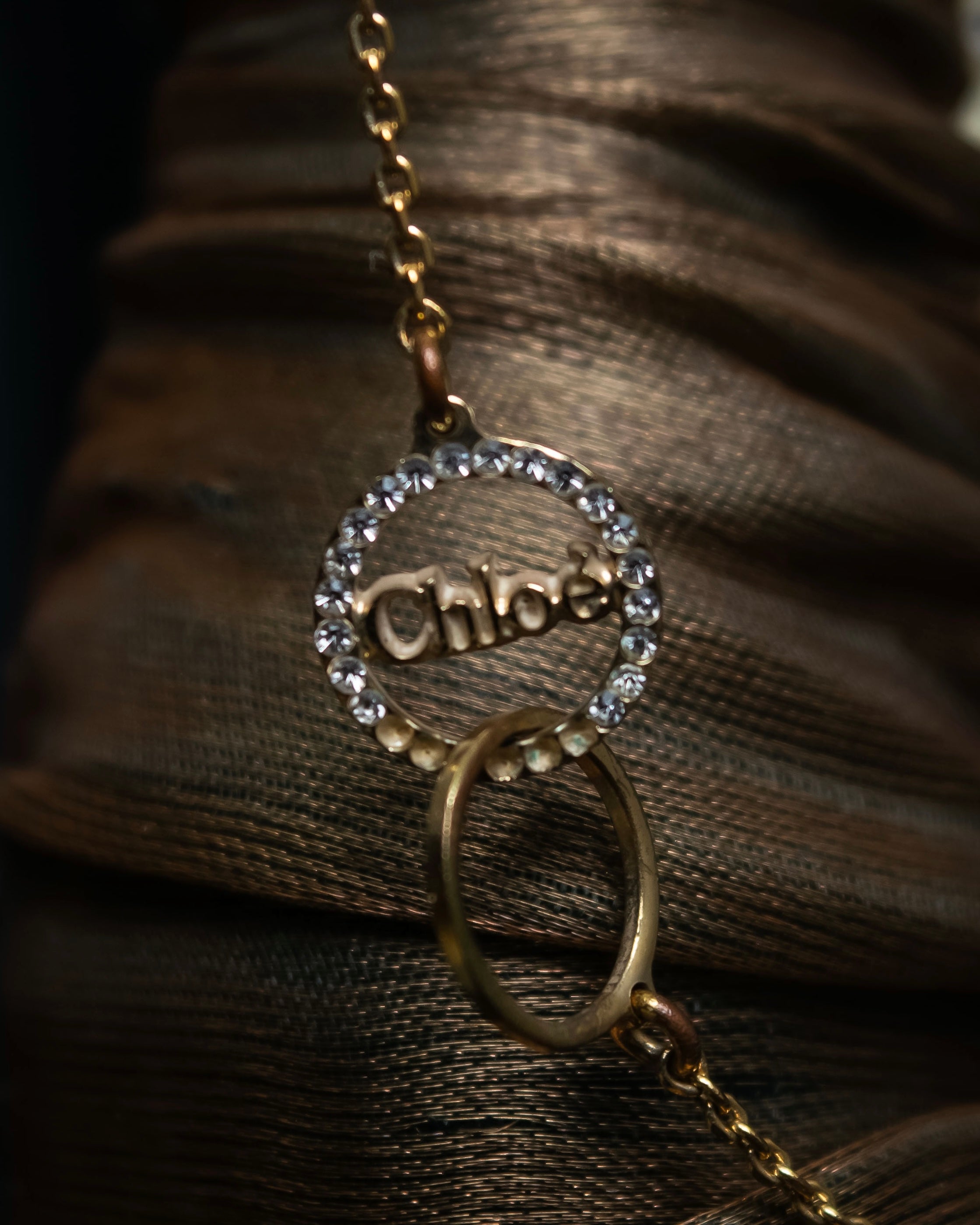 “Chloé” jewelry attached double ring necklace