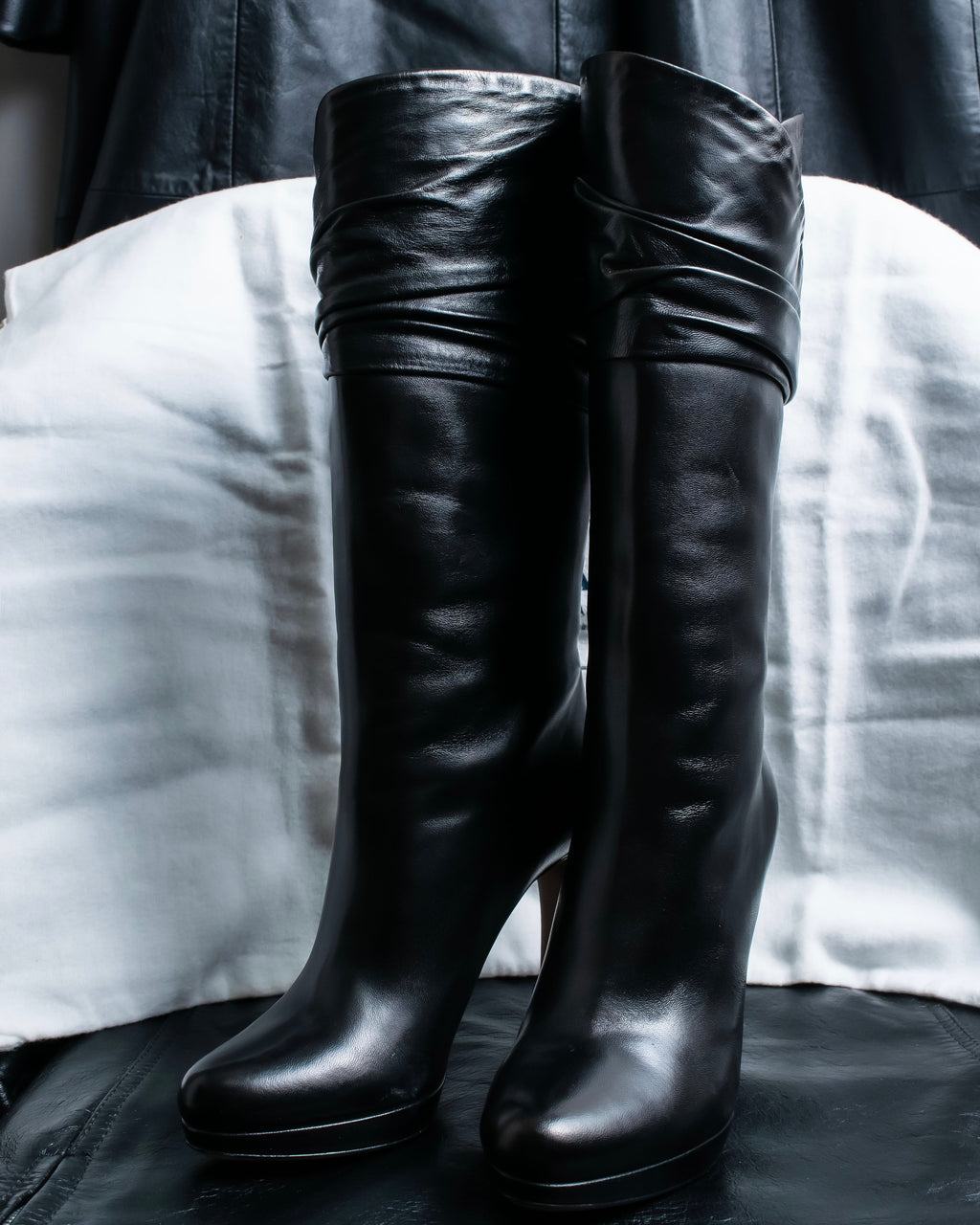 "PRADA" Shirred mode stylelong boots
