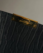 "Valextra" 80's-90's embossed leather document portfolio clutch