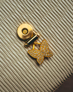 "HANAE MORI" 80's-90's Pleated butterfly clasp handbag