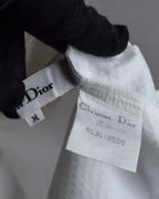 "Christian Dior" Diamond pattern woven metal button shirt