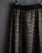 "LANVIN en Bleu" Flowers black lace layered skirt
