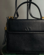 “Valentino Garavani” 90’s-00’s Structured V logo leather handbag