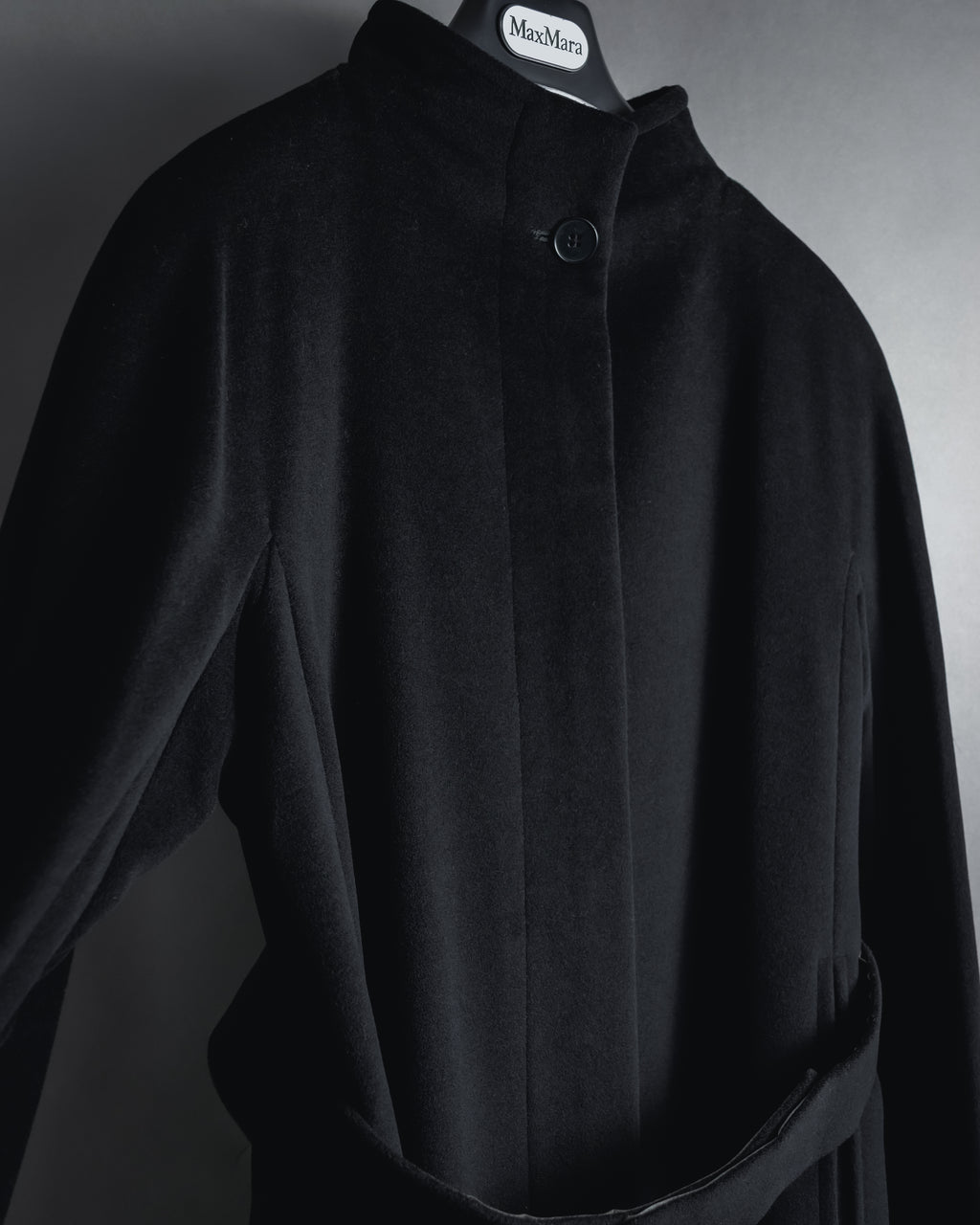 "Max Mara" 90’s-00’s Stand collar belted coat