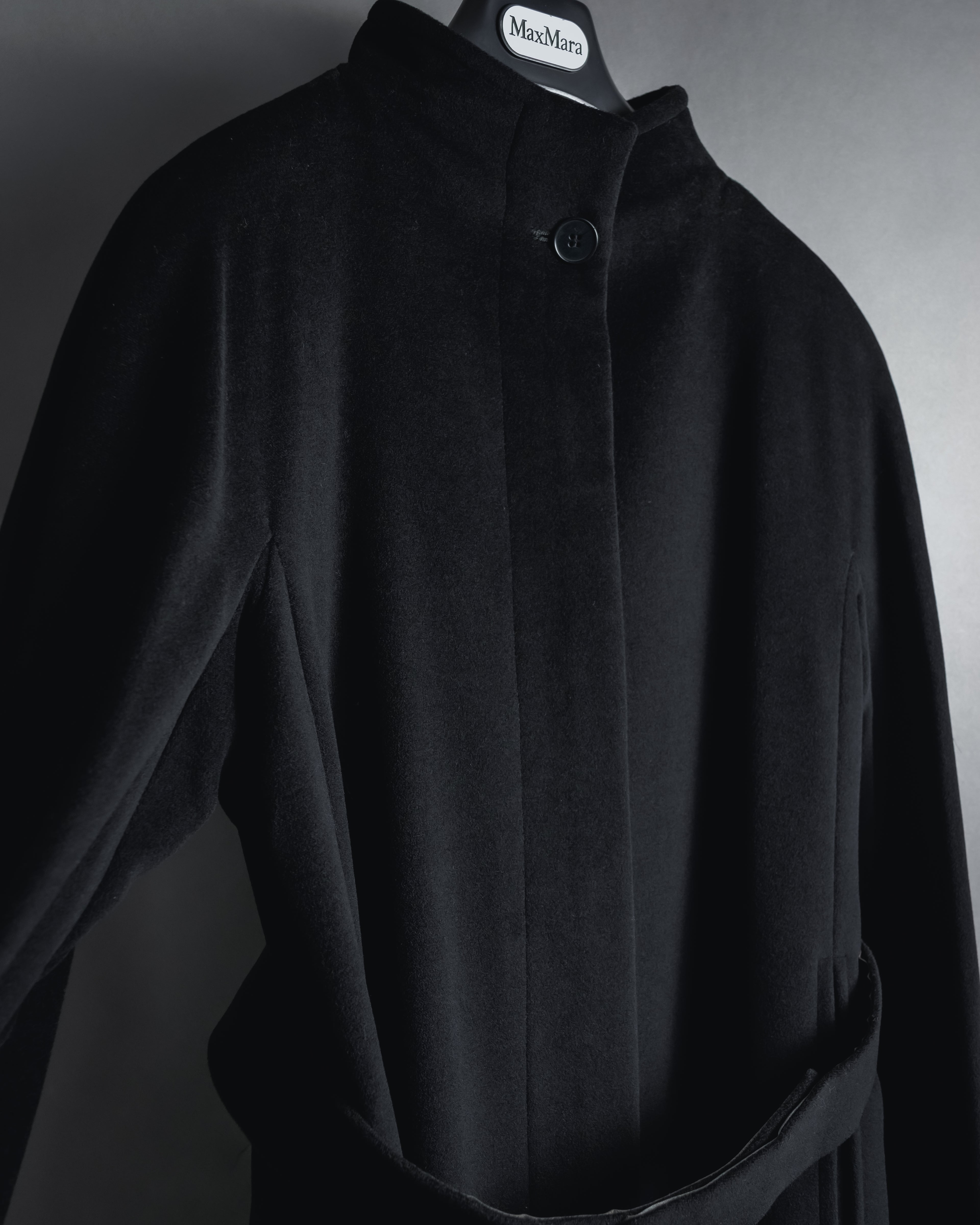 "Max Mara" 90’s-00’s Stand collar belted coat