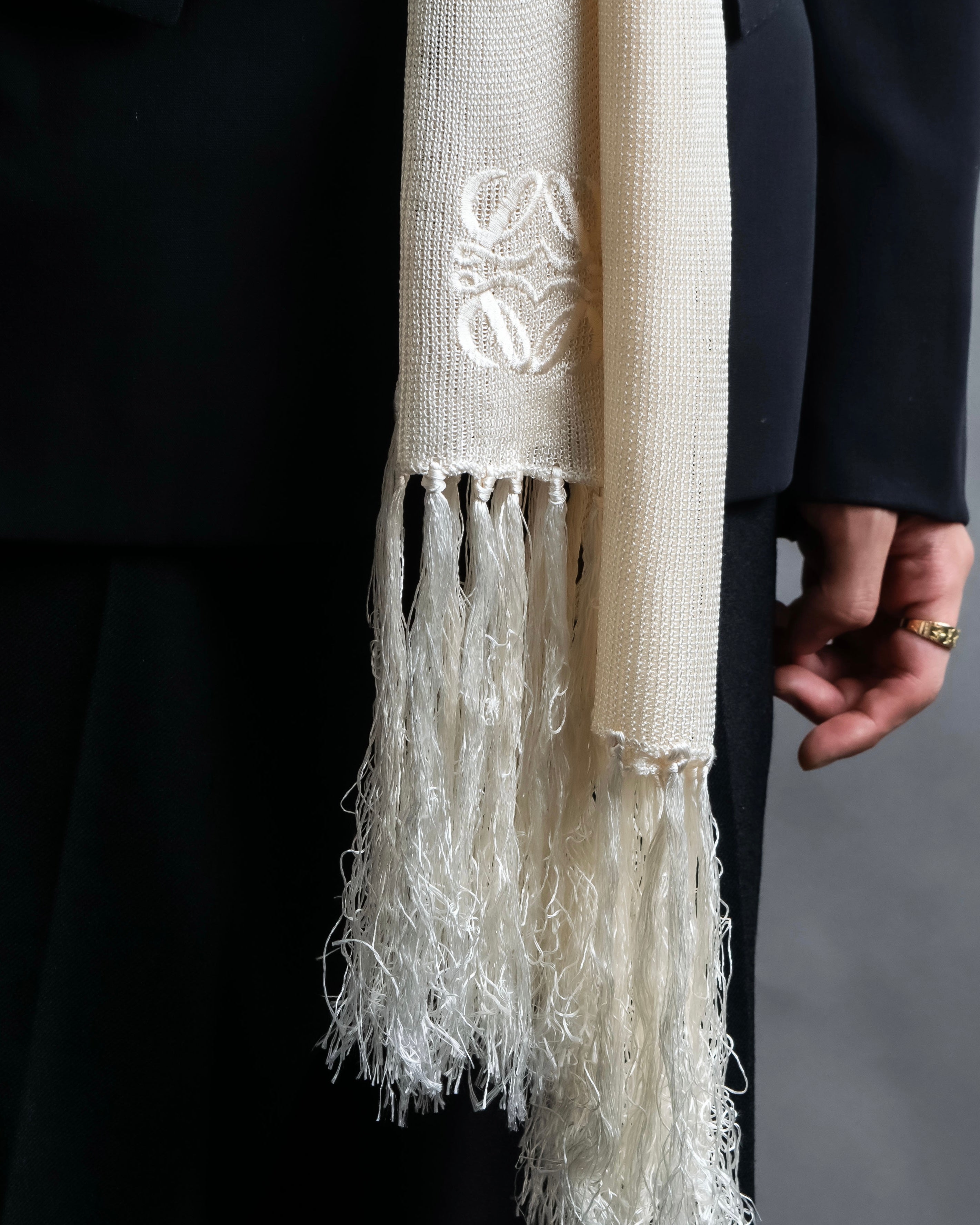 "LOEWE" Shiny silk anagram logo stole