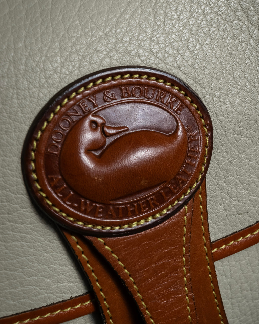 "Dooney & Bourke" Patch front design Two-tone leather shoulder bag