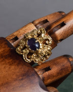 "CHANEL" 90's Baroque carving design gold ring