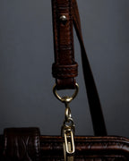 "MIU MIU" Antique design crocodile embossed leather 2way bag