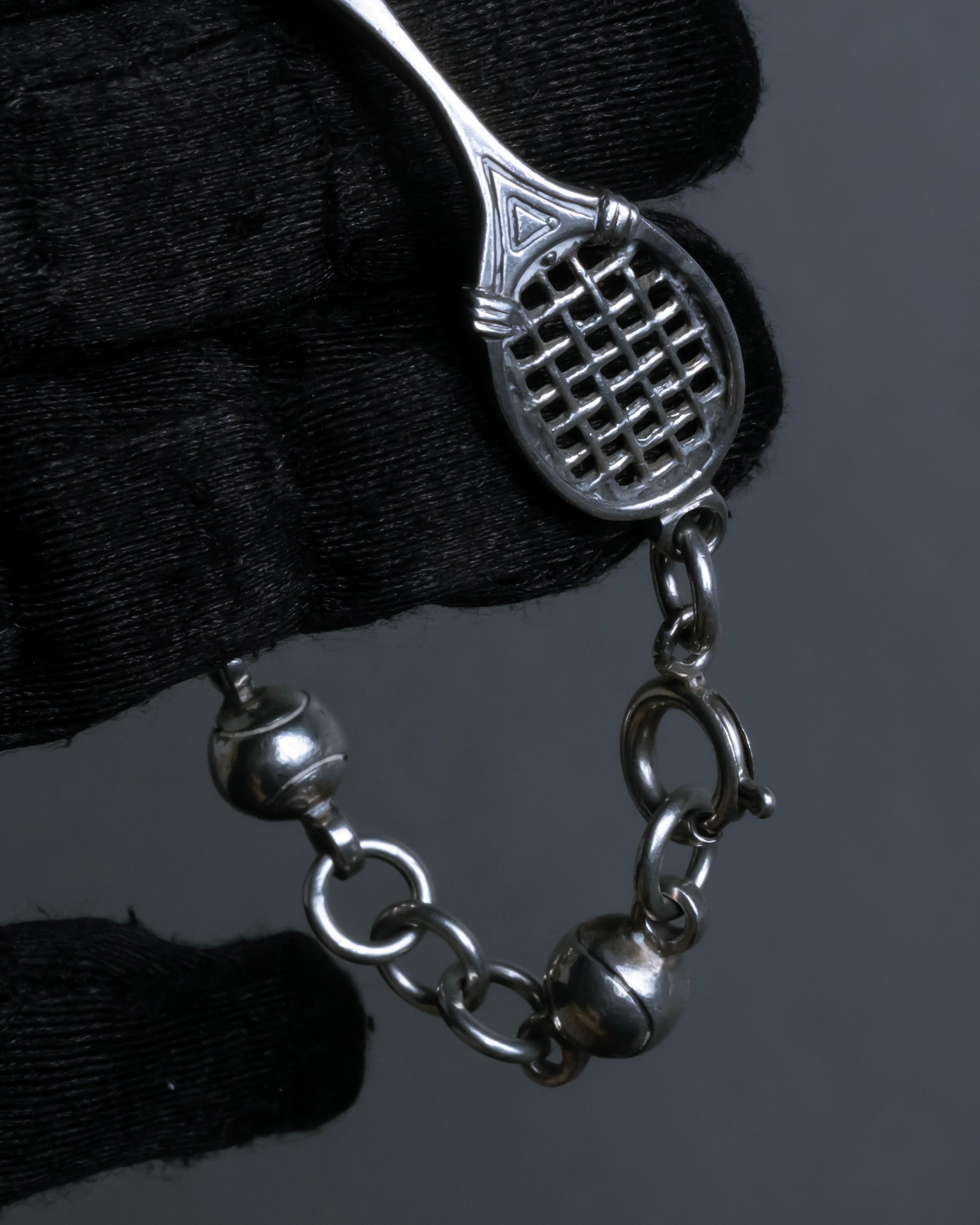 "GUCCI" Tennis racket motif silver bracelet