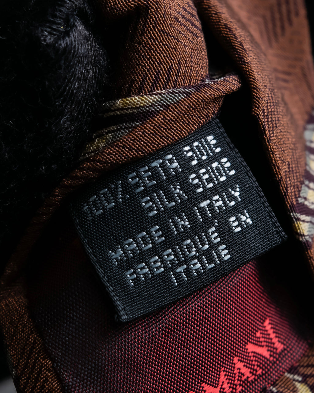 "GIORGIO ARMANI" Double line stripe pattern silk necktie